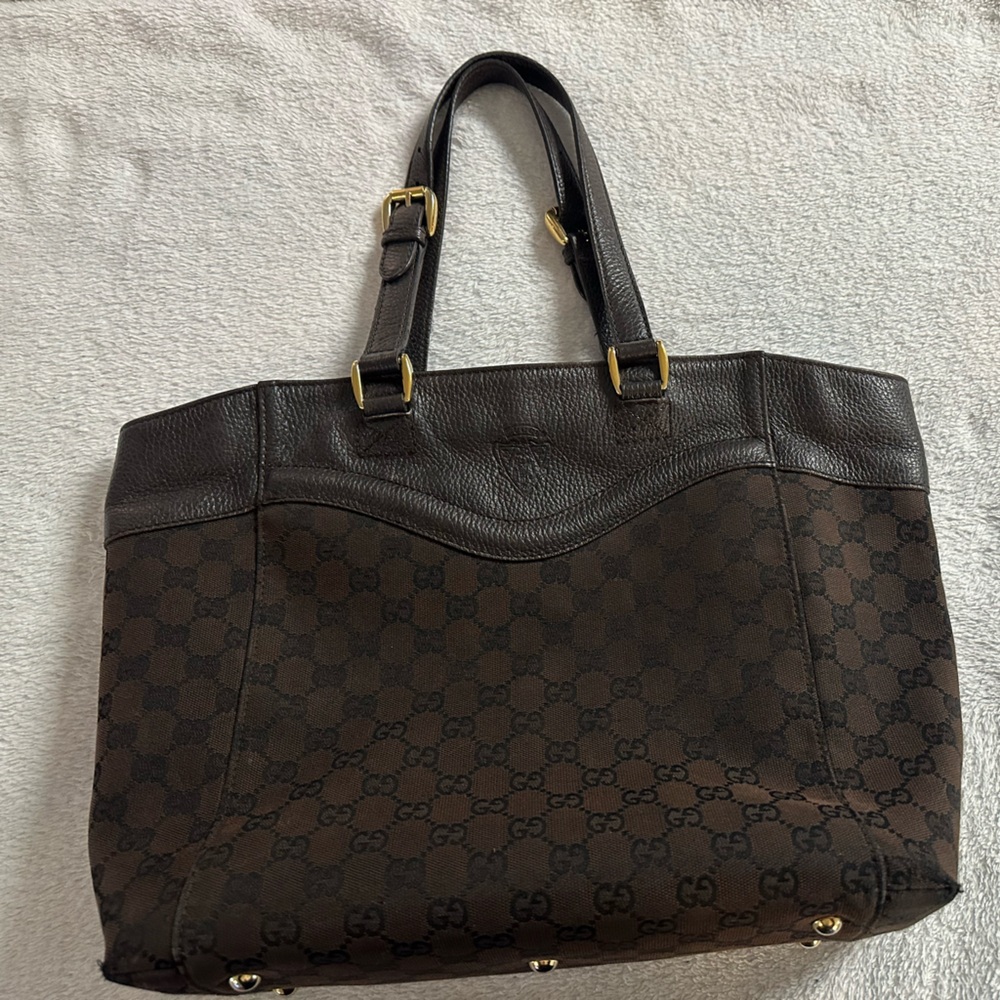 Gucci Chocolate Brown/Black Monogram Tote